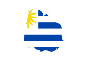 Karte von Uruguay mit Flagge flag