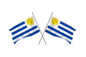 Wehende Freundschaftsflagge von Uruguay flag