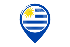 Uruguay Flagge Karten-Pin-Icon flag
