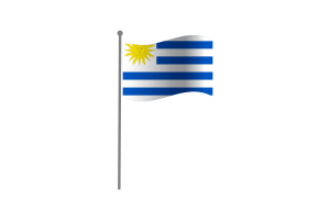Wehende Flagge von Uruguay flag