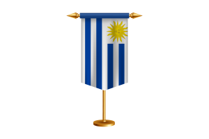 Uruguay Flaggenillustration mit Ständer flag