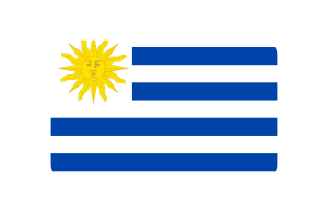 Uruguay Flagge dreieckige abgerundete Form flag