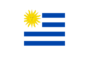 Uruguay Flagge quadratische abgerundete Form flag