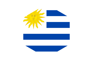 Uruguay Flagge abgerundete Sechseckform flag