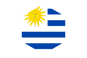 Uruguay Flagge Sechseckform flag