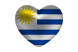 Liebe zu Uruguay Herzform flag