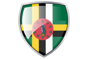 Dominica Flag Couche Heraldic Shield flag