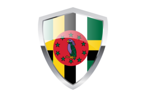Dominica Flag with Pointed Triangular Shield flag