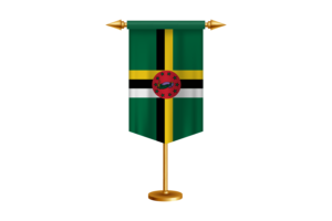 Dominica Flag Illustration with Stand flag