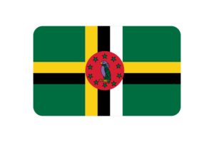 Dominica Flag Triangle Rounded Shape flag