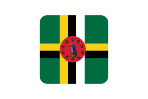 Dominica Flag Square Rounded Shape flag