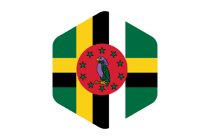 Dominica Flag Rounded Hexagon Shape flag