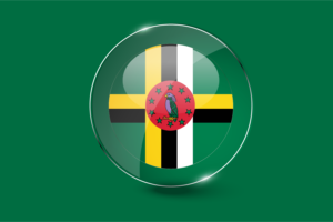 Dominica Flag Glossy Round Button flag