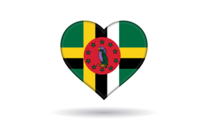 Love of Dominica Heart Shape flag
