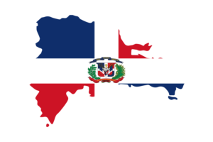 Dominican Map with Flag flag