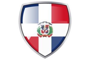 Dominican Flag Couche Heraldic Shield flag