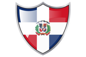 Shield with Flag of Dominican flag