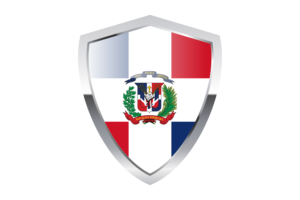 Dominican Flag with Pointed Triangular Shield flag