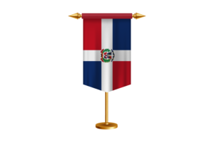 Dominican Flag Illustration with Stand flag