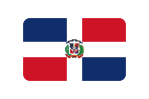Dominican Flag Triangle Rounded Shape flag