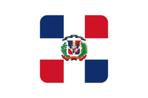 Dominican Flag Square Rounded Shape flag