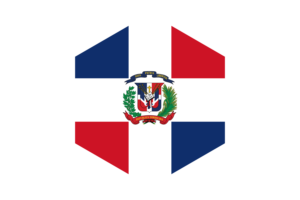 Dominican Flag Hexagon Shape flag