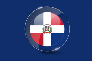 Dominican Flag Glossy Round Button flag