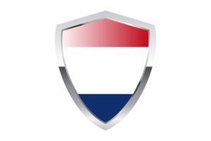 Netherland Flag with Pointed Triangular Shield flag