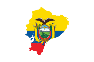 Ecuador Map with Flag flag