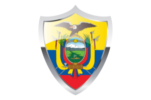 Ecuador Flag with Medieval Heater Shield flag