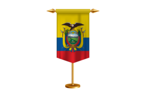 Ecuador Flag Illustration with Stand flag