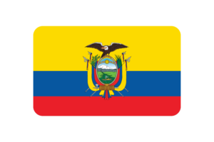 Ecuador Flag Triangle Rounded Shape flag