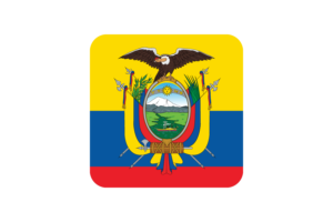 Ecuador Flag Square Rounded Shape flag