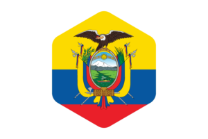 Ecuador Flag Rounded Hexagon Shape flag