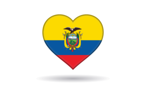Love of Ecuador Heart Shape flag
