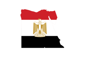 Egypt Map with Flag flag