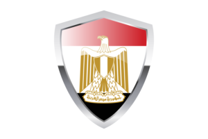 Egypt Flag with Pointed Triangular Shield flag