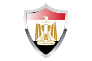 Egypt Flag with Medieval Heater Shield flag