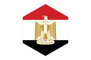 Egypt Flag Hexagon Shape flag