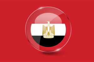 Egypt Flag Glossy Round Button flag