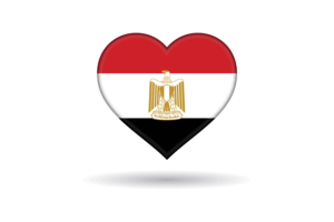 Love of Egypt Heart Shape flag