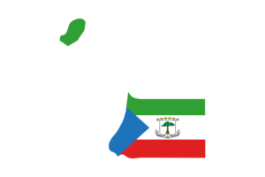 Equatorial Guinea Map with Flag flag