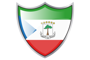 Shield with Flag of Equatorial Guinea flag