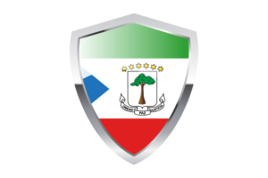 Equatorial Guinea Flag with Pointed Triangular Shield flag
