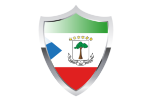 Equatorial Guinea Flag with Medieval Heater Shield flag