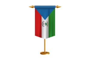 Equatorial Guinea Flag Illustration with Stand flag