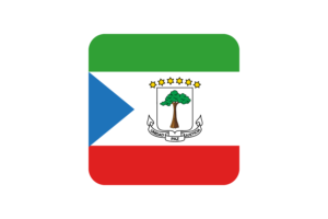 Equatorial Guinea Flag Square Rounded Shape flag