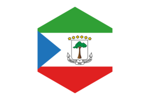 Equatorial Guinea Flag Hexagon Shape flag