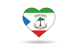 Love of Equatorial Guinea Heart Shape flag