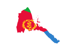 Eritrea Map with Flag flag